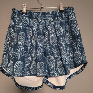 love fitness blue pineapple shorts